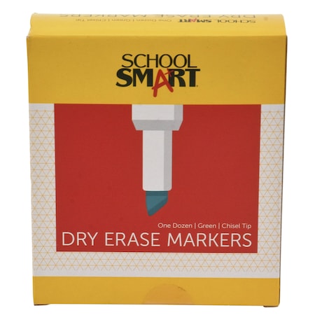 MARKER DRY ERASE CHISEL  GREEN 12 PK